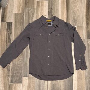 Orvis Charcoal Button Down Pearl Snap Shirt